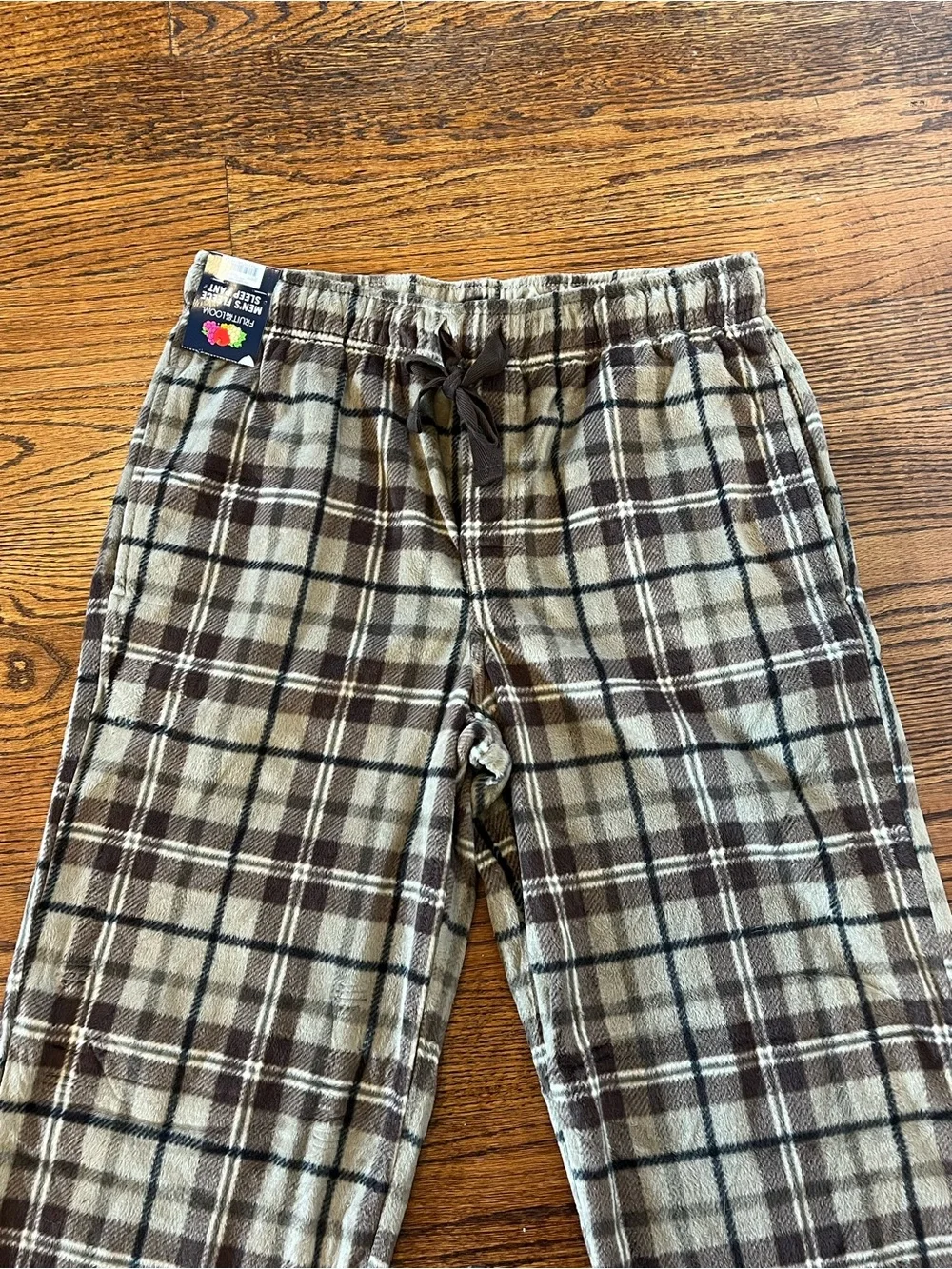 Nwt Fruit of the Loom Men's Plaid Lounge Pants - Brown & Cream